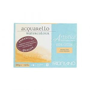 Fabriano Feuille Artistico blanc nature, 12,5 x 18 cm, Fin, 300 g/m², 1. Grain fin