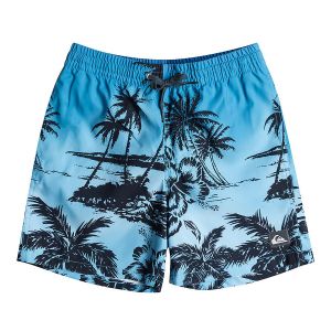 Quiksilver Short de bain avec suspensoir imprimé hawaien Bleu - Couleur Bleu - Taille 10-12 ans