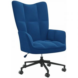 VidaXL Chaise de relaxation Bleu Velours