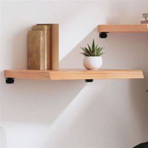 VidaXL Étagère Murale, Dessus de Table avec Bord Vivant, Tablette Suspendue Flottante, Rustique, Marron Clair Bois Chêne Massif Traité