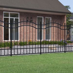 VidaXL Clôture de jardin avec sommet de lance Noir 165 cm n/a