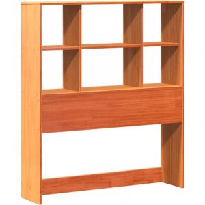 VidaXL Tête de lit avec rangement cire marron 90 cm bois massif de pin, tête de lit en bois, tête de lit avec rangement, tête de lit sur pied