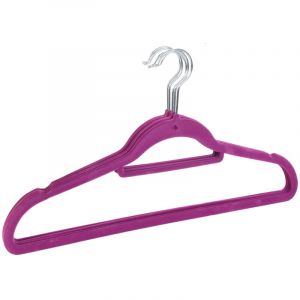 Linnea Lot de 5 cintres floqu&eacute; velours