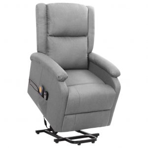 VidaXL Les Tendances - Fauteuil de massage inclinable Gris clair Tissu