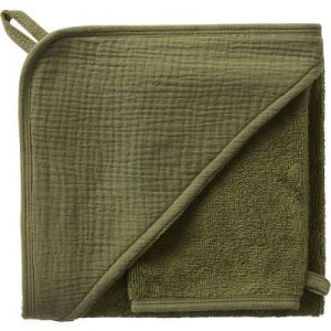 BB & Co Cape de bain + gant - bambou & gaze fougère