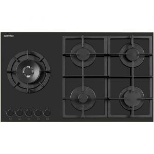 Daewoo Plaque de cuisson a gaz - 5 foyers - 90 cm - BH9GKF51BNH - Noir