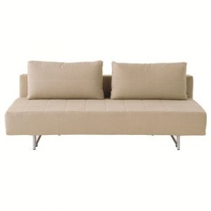 Canap&eacute; convertible 2 places en lin naturel beige (Dont Eco‐part 8,50 &euro;)