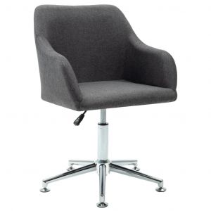 Image de VidaXL Chaise pivotante de salle à manger Gris foncé Tissu