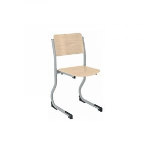 Image de Chaise scolaire appui sur table piètement réglable en hauteur T4 à T6 grise Lot de 2