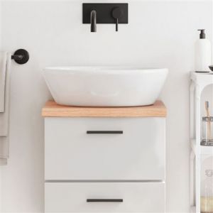 VidaXL Comptoir de salle de bain marron 40x40x(2-4) cm bois traité