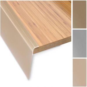 Safety Profil d'angle d'escalier perfor&eacute; Nez de marche aluminium anodis&eacute; Profil d'ar&ecirc;te d'escalier Or, Longueur = 134 cm, 1 Pi&egrave;ce
