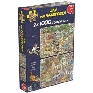 Image de Jumbo Safari & Tempête - Lot de 2 puzzles Jan Van Haasteren 2 x 1000 pièces