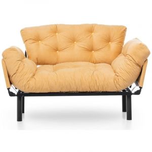 Atelier del Sofa - Canapé 2 places convertible Nitta moutarde - 110x53x45 cm