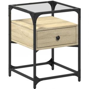 VidaXL Table de chevet chêne sonoma 40x40x55 cm bois d’ingénierie, meuble de chevet, table d'appoint, armoire de lit, armoire de chevet, table de nuit