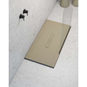 Receveur de douche extraplat rectangulaire beige 70x120 cm Clay