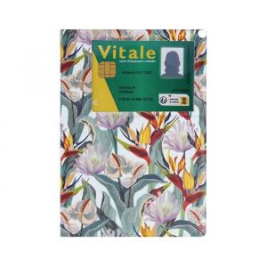 Dossier sant&eacute; avec fen&ecirc;tre carte Vitale &ndash; PVC Anthurium avec poches int&eacute;rieures &ndash; Fabriqu&eacute; en France &ndash; Color Pop