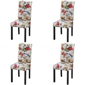 VidaXL Chaises de salle à manger 4 pcs Multicolore Tissu