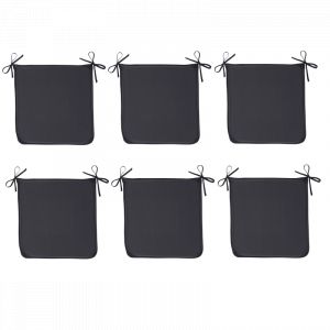 Today Lot de 6 galettes de chaises "Essential" - Gris fusain - 38 x 38 cm