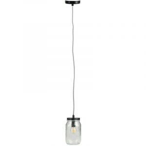 Image de AC-Déco Suspension luminaire jarre - L 10 x l 10 x H 18 cm - Noir