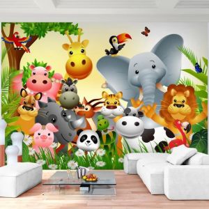 Image de Tapisserie Tableau toile photo animaux de la chambre d'enfant 352 x 250 cm Laine papier peint Salon murale décor mural moderne