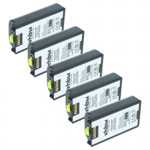 Vhbw 5x Batterie compatible avec Symbol MC3190, MC3100, MC3190G, MC3190-G13H02E0 scanner de code-barre POS (4400mAh, 3,7V, Li-ion)