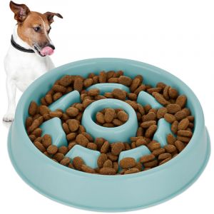 Image de Relaxdays Gamelle Anti-glouton, Repas pour Chiens, 550 ML, Digestion Lente, Compatible avec Lave-Vaisselle, Bleu