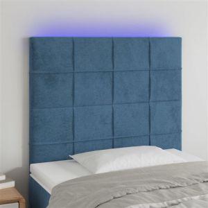 VidaXL Hoofdbord LED 90x5x118/128 cm fluweel donkerblauw3122464