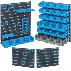 Allit tool wall set incl. 55 accessoires - Noir & bleu - Compartiments de triage | Fixation murale