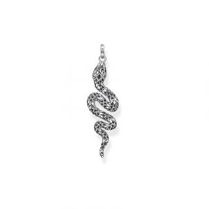 Thomas Sabo Pendentif noirci serpent argent sterling 925, noirci Gris