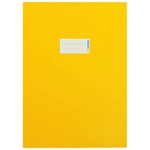 Herma 19746 Protège-cahiers, format A4, en carton jaune, avec champ d'inscription, en papier solide et extra fort, protège-cahiers d'école, couleur