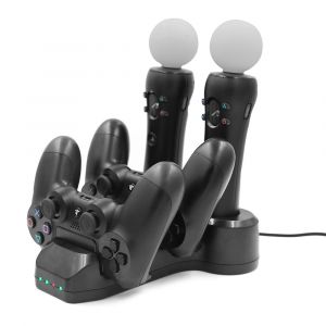 4-en-1 Station de Recharge Rapide - Chargeur Double USB pour Manette PS4