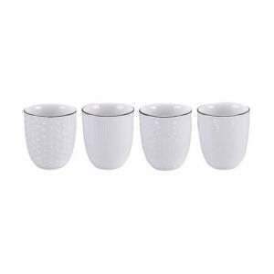 Image de Tokyo Design Studio 4 verres à thé Nippon White porcelaine blanc et or 200 ml