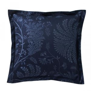 Sanderson Taie d'oreiller Bleu Nuit en Satin de Coton PALMYRE
