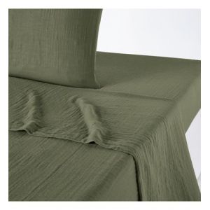 Drap Plat Uni Gaze De Coton, K la 240 X 290 Cm Neuf