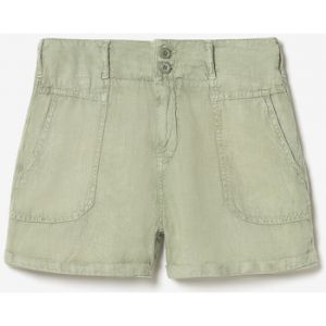 Le Temps des Cerises Short Short pagode en lin kaki clair