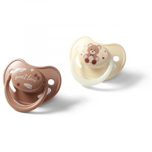 BabyOno Take Care Anatomical Silicone Soothers sut Night & Day 0-6m 2 stk.