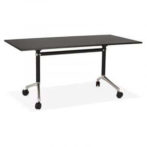 Image de Bureau Pliable à Roulettes "Lexon" 160cm Noir Prix