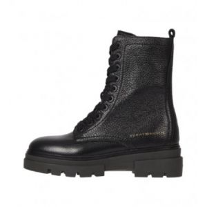 Tommy Hilfiger Bottines Army cuir grainé Noir - Couleur Noir - Taille 36