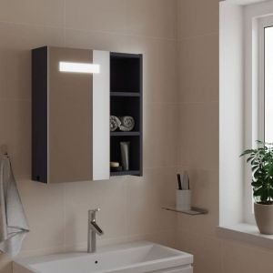 VidaXL Armoire de salle de bain à miroir avec led gris 45x13x52 cm 651255 - Gris