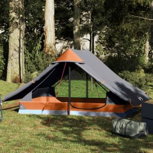 VidaXL Tente de camping 2 personnes gris imperméable
