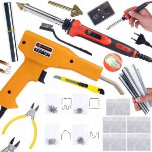 Saldatore per plastica Red Odyssey 100W RRO100W set plastica 5 griglie punta cacciavite e supporto + Cucitrice plastica 200 graffette