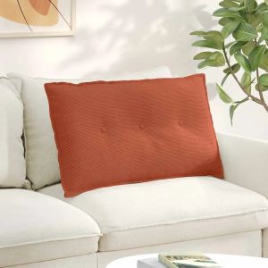 VidaXL Coussin De Dos Rouge Orange 80 X 50 Cm Tissu En Velours C&ocirc;tel&eacute;