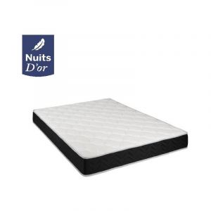 Nuits D'Or Lot de 2 Matelas 70x190 Latex 80 Kg/m3 + Aertech HR 35 Kg/m3 Hauteur 20 CM Accueil Moelleux Soutien Ferme 70 190 N