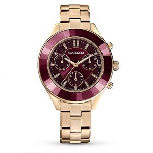 Swarovski Montre Octea Lux Sport, Fabriqué en Suisse, Bracelet en métal, Ton or rose, Finition or rose Rouge - Couleur Rouge - Taille Taille unique