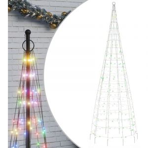 vidaXL Arbre de Noël lumineux sur mât de drapeau 550 LED coloré 300 cm