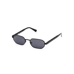 Guess Unisex GU00231 01A Lunettes de soleil M&eacute;tal Noir Fum&eacute;e G&eacute;om&eacute;trique Normale