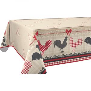 Le linge de Jules Nappe, Polyester, Rouge, Carrée 150x150 cm