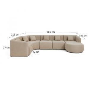 Ikare - canapé modulable d'angle gauche - 6 places - en tissu - Gris clair