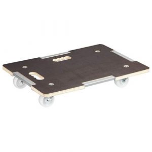 Wagner Chariot à roulettes MM 1381 I 63 x 43 x 10 cm I Format Euro - Charge 250 kg - pour conteneurs empilés Lourds I sécurisation de la Charge I Surface antidérapante I certifié FSC - 20138101