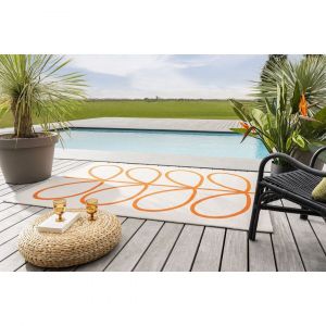 Orla Kiely Tapis floral intérieur et extérieur Giant Linear Stem 250x350 Rouge
